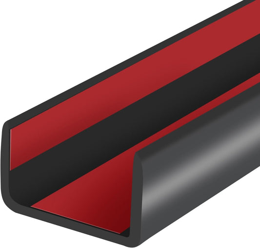 Rubber Edge Trim, Self-Adhesive U Channel Edge Protector for Interior Door Side, Woods, Flexible U Shaped Peel and Stick Edge Banding, Furniture Edge Guard, Fit 1-3/8"(35mm), 10Ft, Black - Colors B