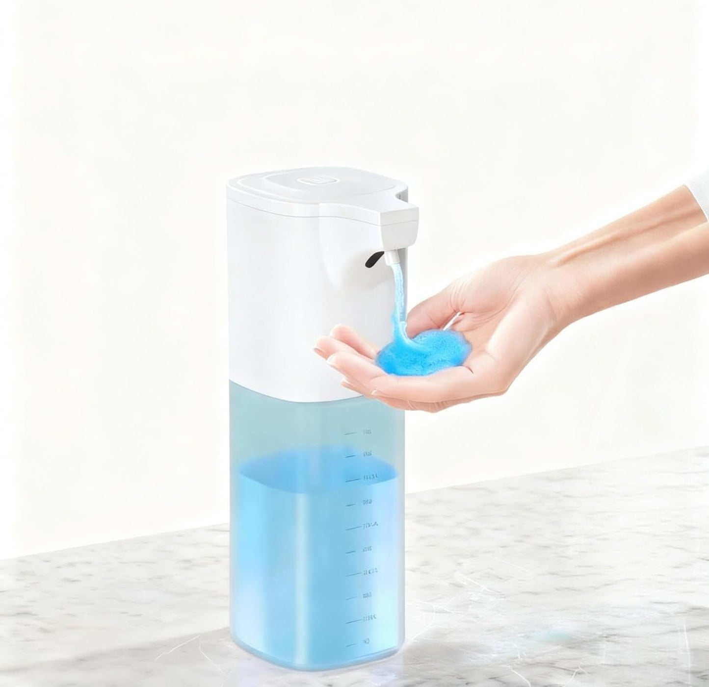 Automatic Foaming Soap Dispenser,Touchless Foam Soap Dispenser 4-Level Adjustable Electric, Auto Bathroom Kitchen Hand Soap Dispenser,12oz/350ml, Wall Mounted, Rechargeable
