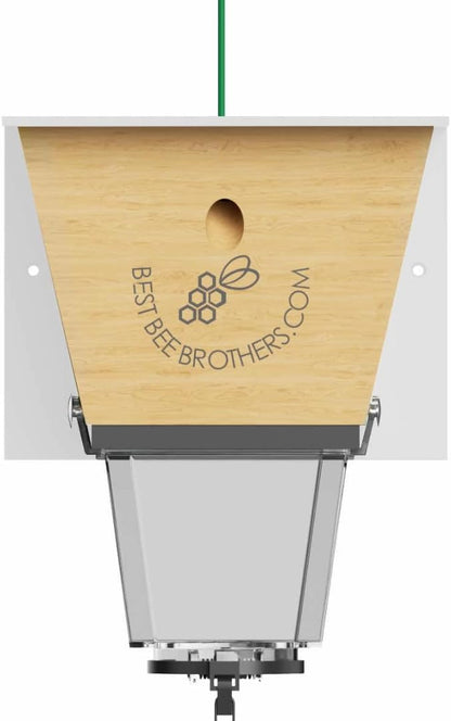 Best Bee Brothers Ultimate Pro Carpenter Bee Trap for Outside with Extra-Large, Clear External Receptacle, Internal Bee Vault & Spring-Loaded Door, 4.2” D x 5.8” W x 7.5” H (2 Pack)