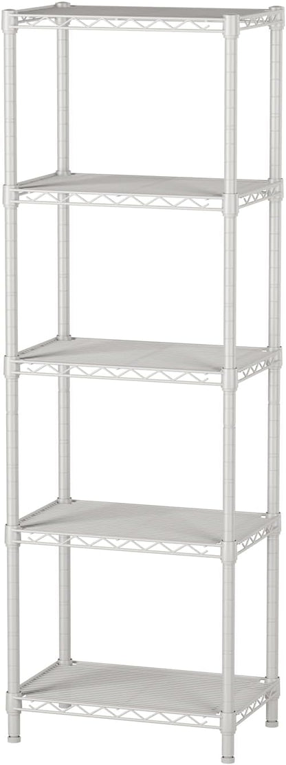 Golpart 4 Tier Adjustable Storage Shelves Metal Utility Shelf Wire Shelving Unit Organizer Rack for Home Kitchen Office Bathroom Pantry Room 12" D x 18" W x 44" H
