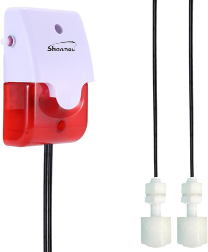 High / Low Water Level Sensor Detector Alarm 120 dB Red Strobe Siren, Adjustable Alarm Volume, Sump Bobber Water leak Sensor,16.4ft Probe Cord, Suitable for Water Tank/Aquarium, Swimming Pool/Basement