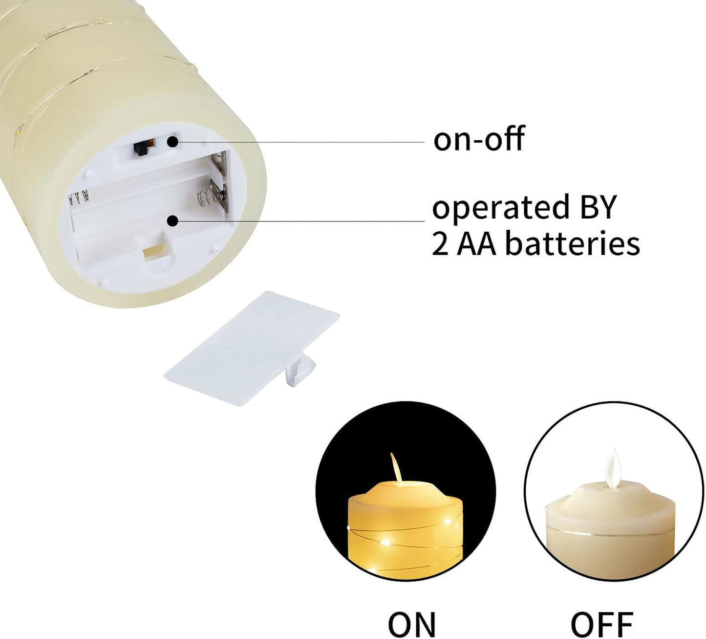 Flameless Flickering Battery Operated Candles D2.2''*H4 5" 6" 7" 8" 9" Set of 9 Ivory Real Wax Pillar LED Candles with 10-Key Remote and Cycling 24 Hours Timer (Ivory)