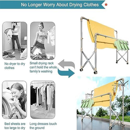 Foldable Portable Space Saving Clothes Drying Rack, Wall Mounted Clothes Rack, Clothes Drying Racks Outdoor,for Drying Cap, Face Mask, Socks, Towels, Underwear, Diapers