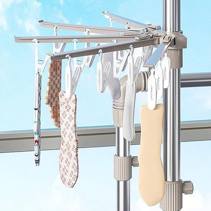 Foldable Portable Space Saving Clothes Drying Rack, Wall Mounted Clothes Rack, Clothes Drying Racks Outdoor,for Drying Cap, Face Mask, Socks, Towels, Underwear, Diapers