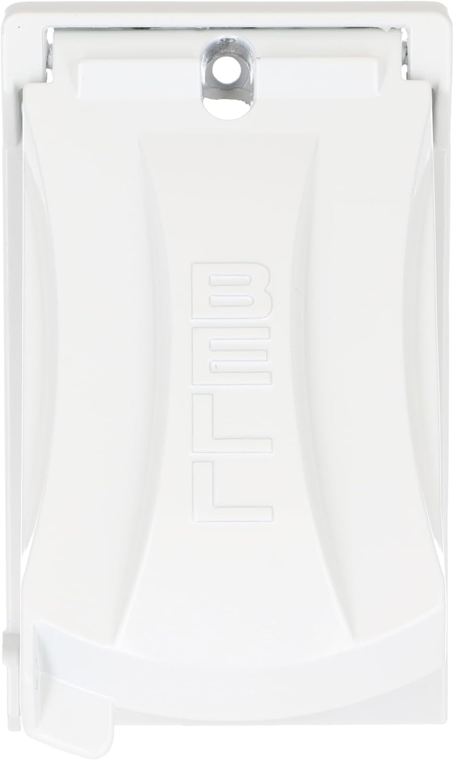 Hubbell-Bell MX1050W 1-Gang Weatherproof Universal Metal Flip Cover, Vertical/Horizontal 12-in-1, White