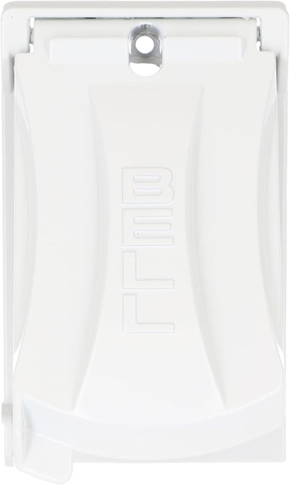 Hubbell-Bell MX1050W 1-Gang Weatherproof Universal Metal Flip Cover, Vertical/Horizontal 12-in-1, White