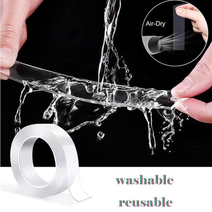 1Pc Reusable Washable Double-Sided Nano Tape - Invisible Strong Hold Multipurpose Bonding Solution for Home Organization, Kitchen & Bath, Christmas Decorations, Halloween Props