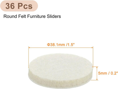 uxcell Furniture Pads, 50Pcs 1.25" - Round Self Adhesive Felt Furniture Pads, Floor Protectors for Furniture Feet Chairs Legs Hardwood Floors (Beige)