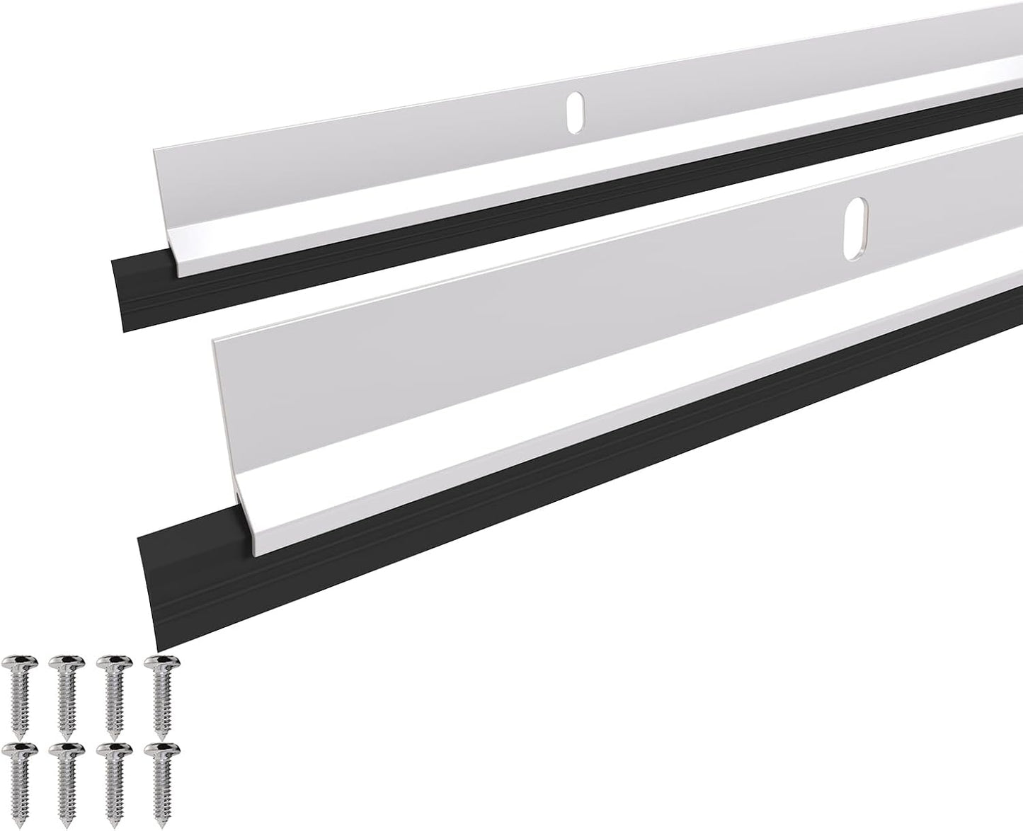 AMZNOVA Door Sweep, Door Threshold Sweeper for Interior & Exterior Bottom, Sweep Stripping Aluminum and Vinyl, Dust Bug Storm Weatherproof Aluminum Vinyl, 36in, Brown, 2Pack