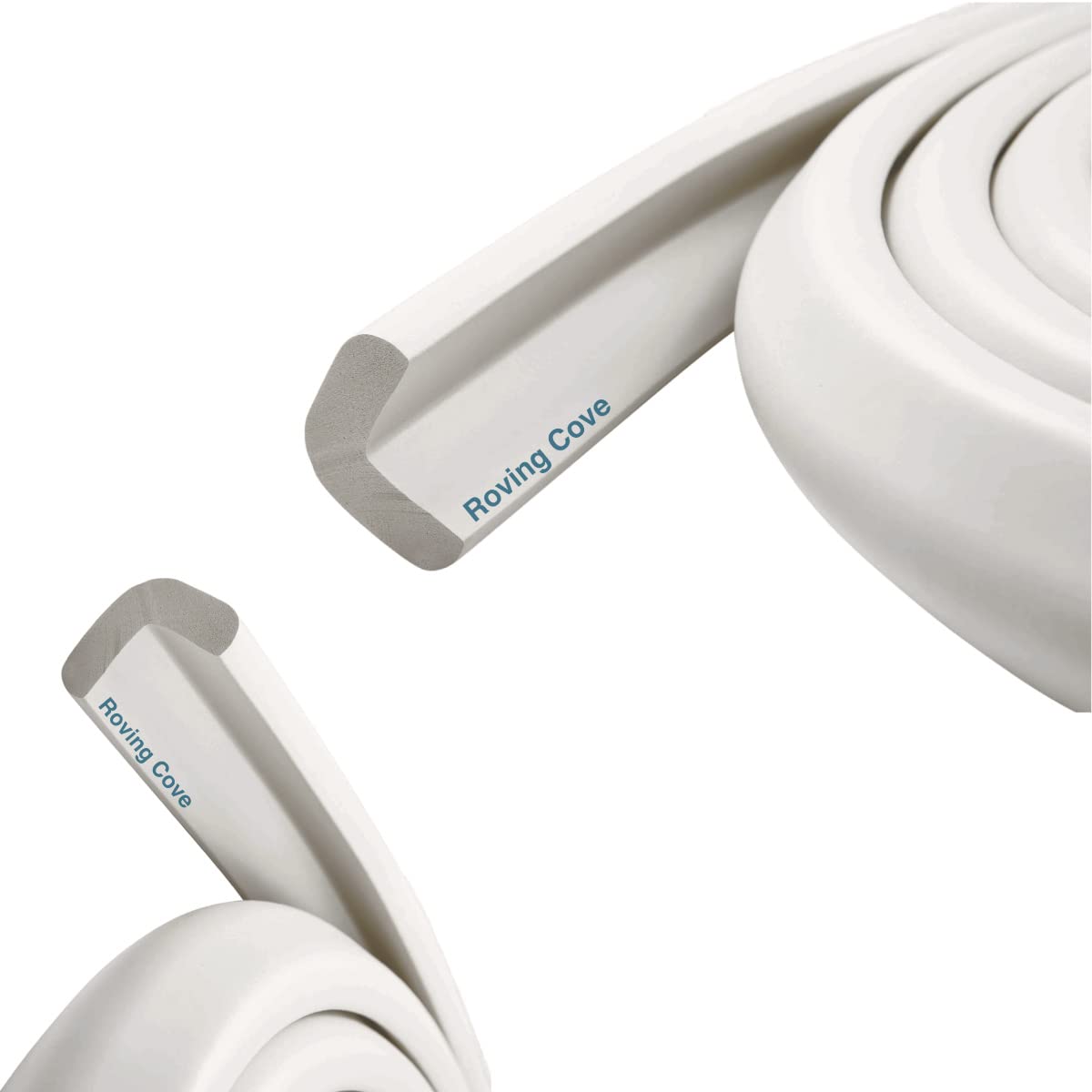 Roving Cove HeftyFit Edge Protector for Baby Proofing (6ft Large Edge Only), Heavy-Duty Soft Furniture Edge Bumper Guards, Desk Edge Cushion, Wall Corner Covers, 3M Adhesive, Oyster White (Off White)