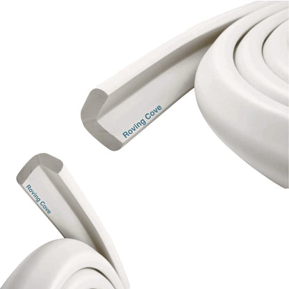 Roving Cove HeftyFit Edge Protector for Baby Proofing (6ft Large Edge Only), Heavy-Duty Soft Furniture Edge Bumper Guards, Desk Edge Cushion, Wall Corner Covers, 3M Adhesive, Oyster White (Off White)