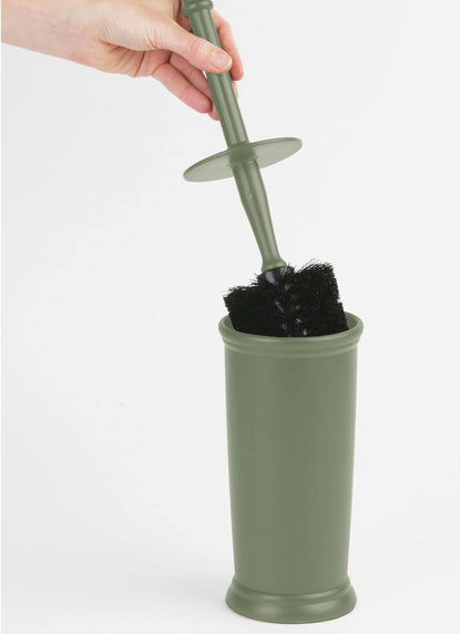 mDesign Metal Freestanding Slim Toilet Bowl Brush and Holder
