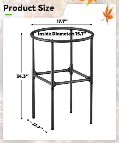 Heavy-Duty Garden Trash Bag Holder – 30-45 Gallon Outdoor Yard Waste Bag Stand Metal Frame Lawn Leaf Bag Holders with Adjustable Feet, Detachable Legs for Leaves, Yard Waste, Camping (M)