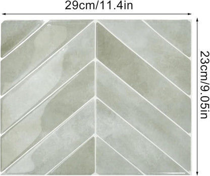 Heikki 20-Piece Kitchen Splash Guard Stickers, Peel-and-Stick Tile Splashbacks for Kitchen Islands, Bathrooms, Laundry Rooms, RVs, and Rental Spaces, 11.43 × 9 inches (Beige)