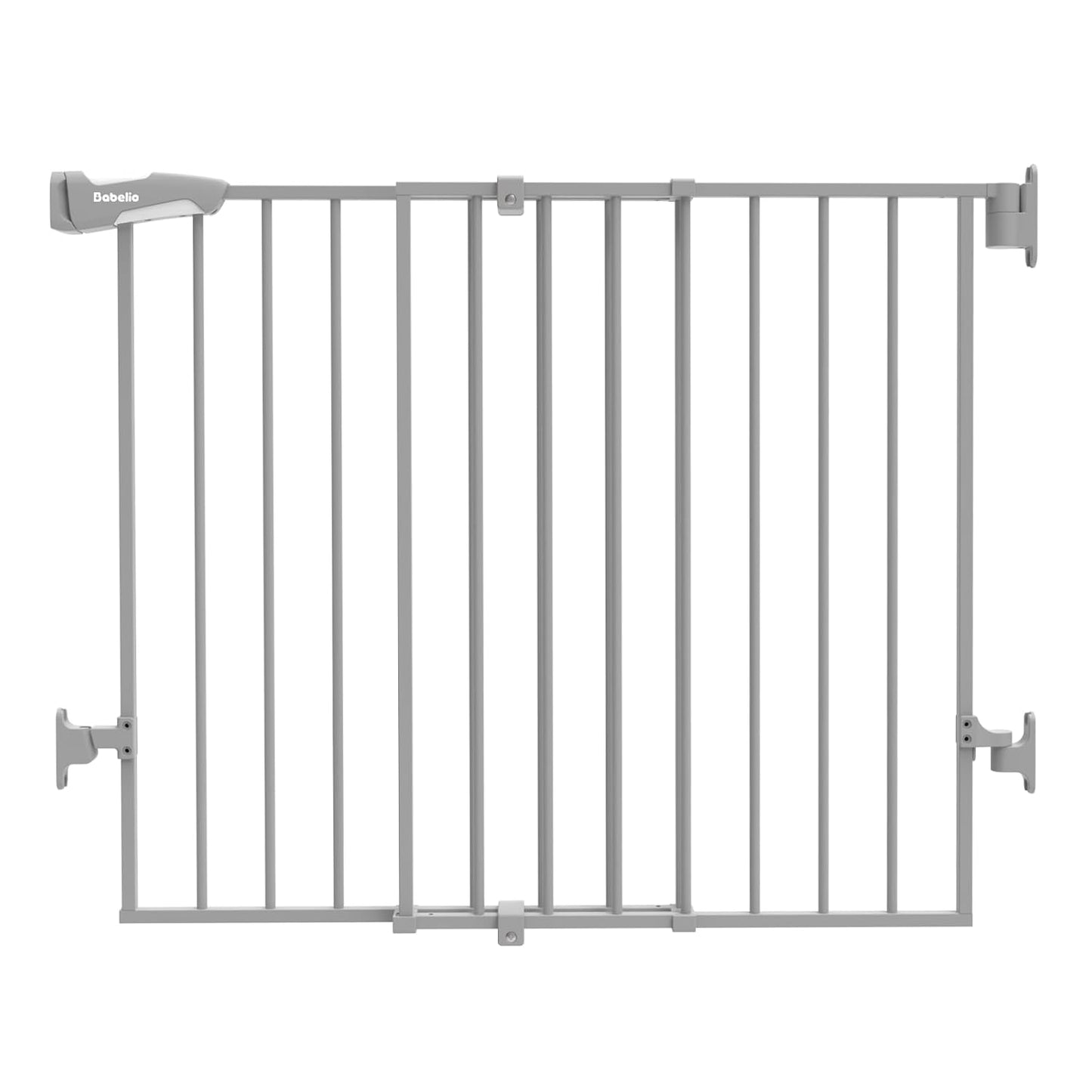 Babelio Baby Gate for Stairs, Kitchen & Doorways, No Bottom Bar| One-Handed Operation| Auto-Close| Hardware Mount (Drill Needed) Safety Dog/Pet Gate (Black - B17, 26-43" W, 28" H)
