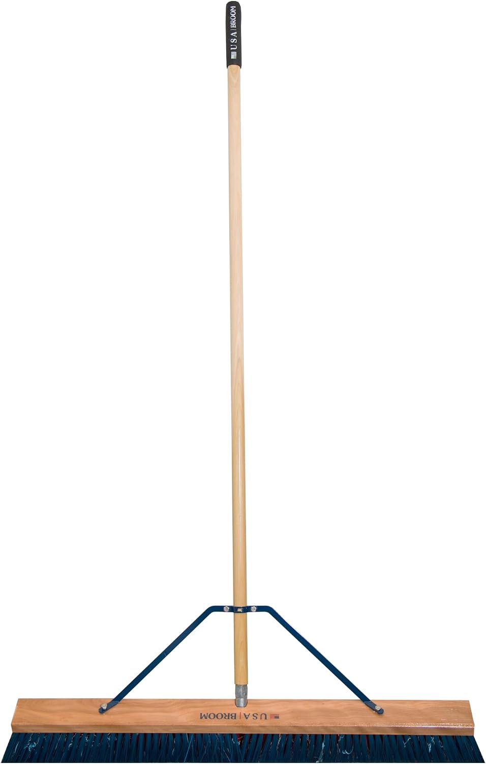 36" Heavy Duty Outdoor Push Broom with 60" Handle. Ideal for Asphalt, Concrete & Heavy Debris. Durable American Made Steel Brackets-Stainless Steel Hardware. No Plastic. 100% USA Made