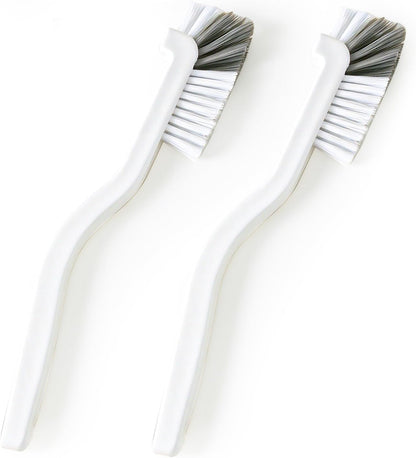 Cleaning Brush for Kitchen and Bathroom – Stiff Bristle Scrub Brush for Bottles, Pots, Pans, Sinks, Edges, Corners, and Tile Grout Lines - Ergonomic Grip & Hanging Design (Pack 2)