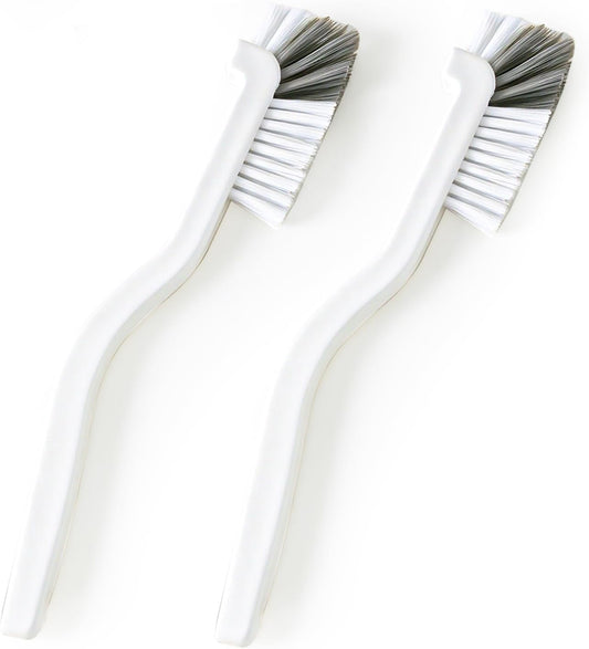 Cleaning Brush for Kitchen and Bathroom – Stiff Bristle Scrub Brush for Bottles, Pots, Pans, Sinks, Edges, Corners, and Tile Grout Lines - Ergonomic Grip & Hanging Design (Pack 2)