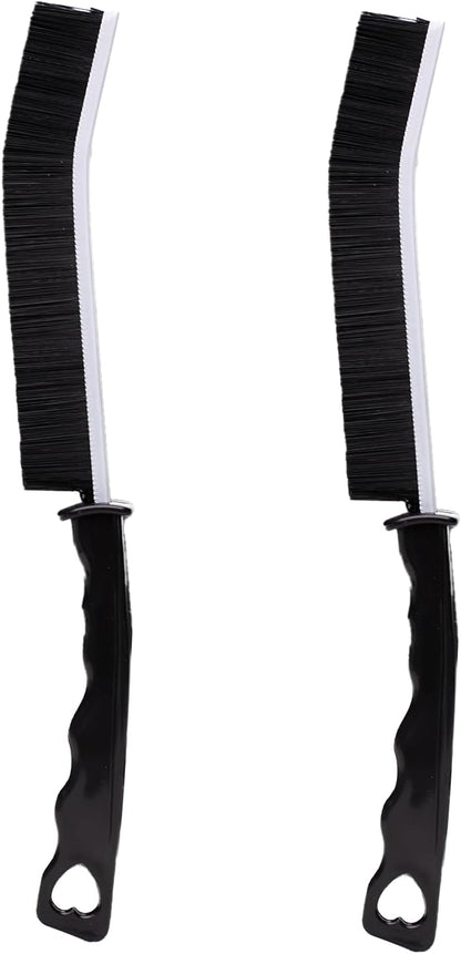2 Pcs Crevice Cleaning Brush Hard Bristle Gap Brush Multifunctional for Bathroom Household Kitchen Tiles Window Crevice Cleaning Tool (Style 1)