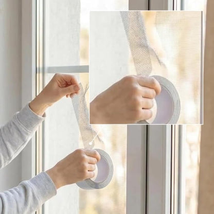 2 Pack Window Screen Repair Tape, Fiberglass Mesh Patch Kit for Holes Tears, Self-Adhesive Grey