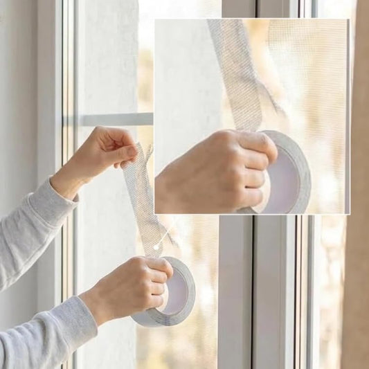 2 Pack Window Screen Repair Tape, Fiberglass Mesh Patch Kit for Holes Tears, Self-Adhesive Grey