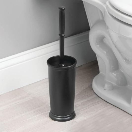 mDesign Metal Freestanding Slim Toilet Bowl Brush and Holder