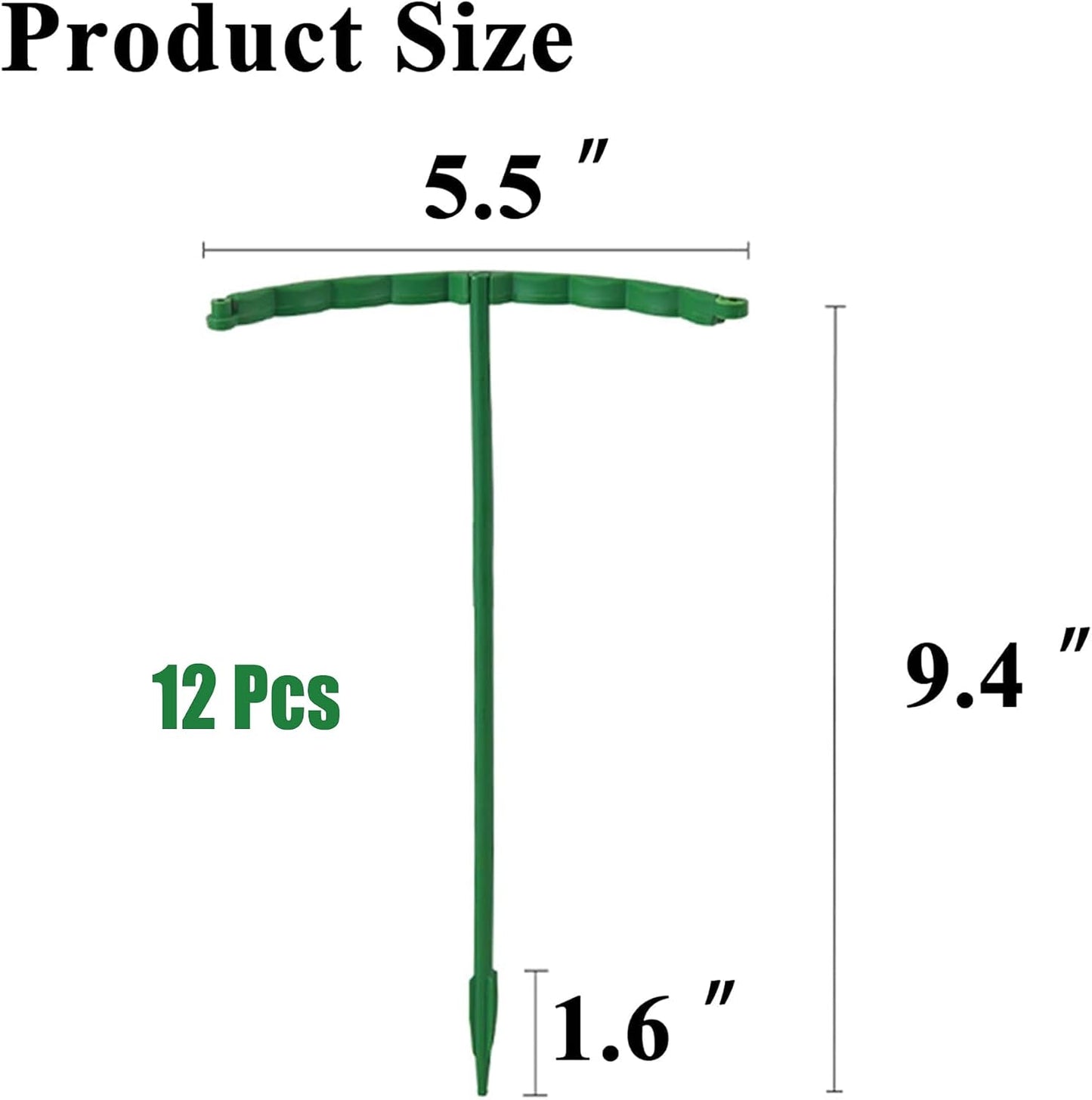 12 Pieces Plant Support Plant Stakes Plastic Cage Holder Small Plant Support Ring for Potted Plants, Stackable 3 Tier Garden Flower Support, Indoor and Outdoor Plants, 5.5" Wide x 5.5" High
