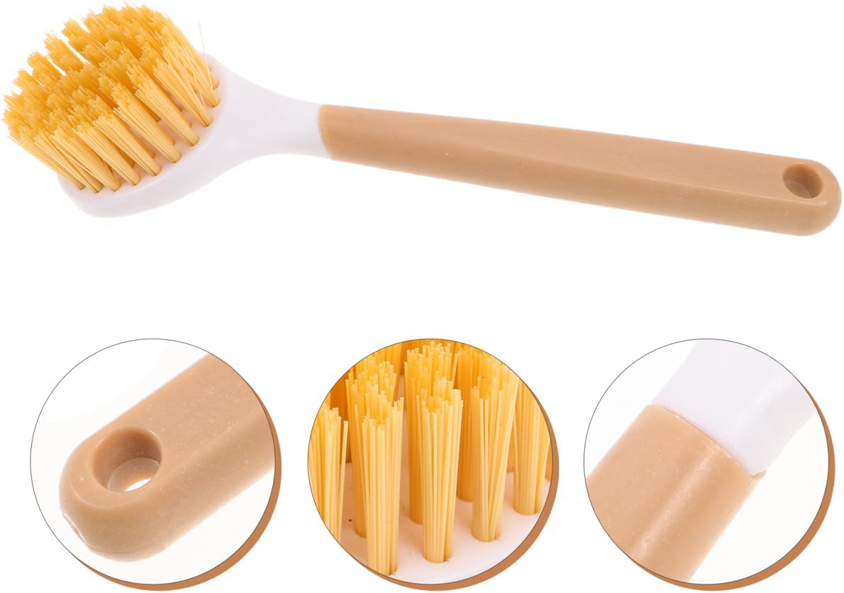 Cabilock Pot Scrubber Brush for Kitchen Ergonomic Dishwashing Brush with Non-Scratch Bristles for Pots Pans Woks and Kitchen Utensils Hanging Hole for Convenient Storage 8.74X1.96X1.18In