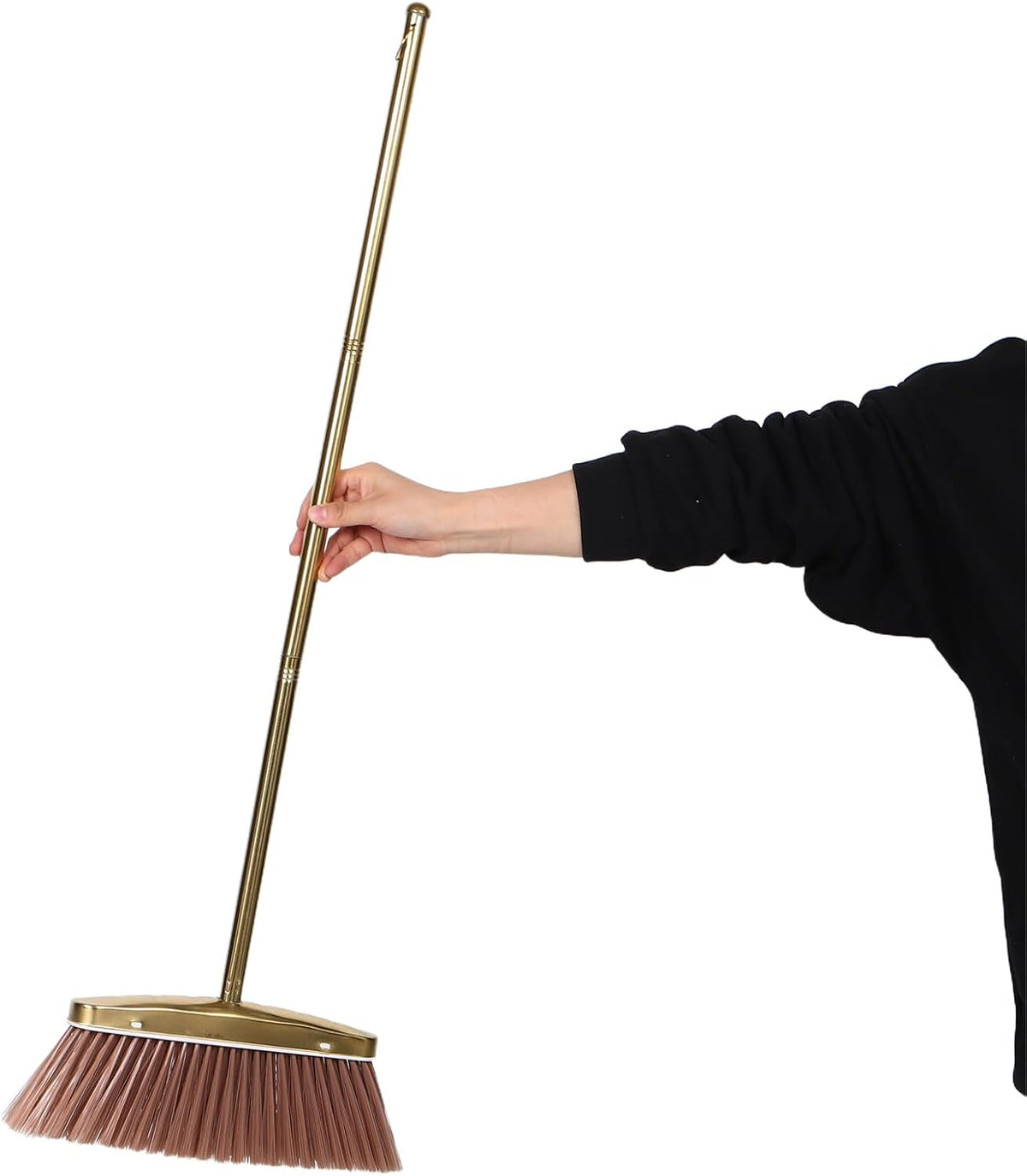 BESPORTBLE Heavy Duty Detachable Stainless Steel Broom with Thickened Handle for Indoor and Outdoor Floor Cleaning, Commercial Restaurant Sweeper for Kitchen, Patio, and Yard Use