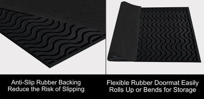 A1HC New Natural Rubber Premium Scrapper Door Mats-Keeps Mud and Dirt Away for Commercial and Residential Use, Office Entrance, Retail, Restaurants, Homes & Any Areas Where is Heavy Traffic 36"x60"