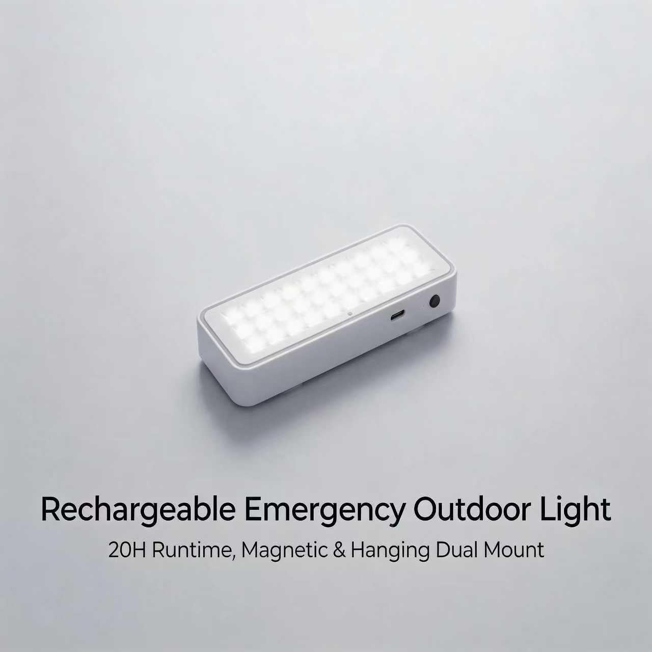 LED Emergency Light, Rechargeable Portable Indoor wall-Mounted Household Light, 30/60LED exit Light, 3 Lighting Modes, Magnetic Attachment, Camping Light (30LED USB Type-C)