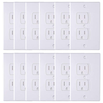 AUSTOR 12 Pack Baby Safety Electric Outlet Covers Baby Safety Self Closing Wall Socket Plugs Plate Alternate for Child Proofing