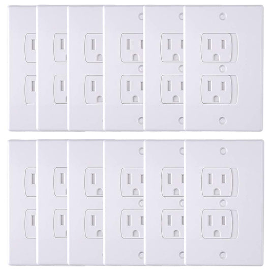 AUSTOR 12 Pack Baby Safety Electric Outlet Covers Baby Safety Self Closing Wall Socket Plugs Plate Alternate for Child Proofing