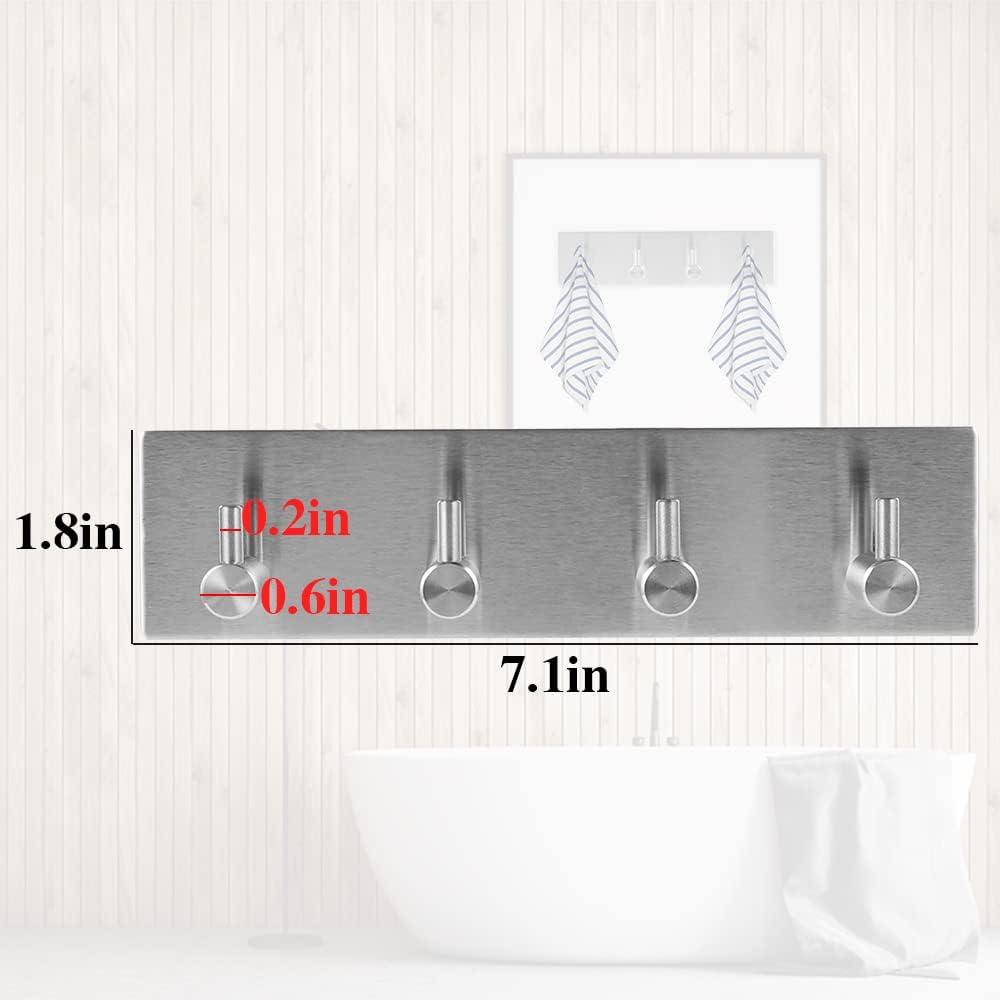 Picowe Key Holder for Christmas Wall Decorative, Adhesive Stainless Steel Key Hooks, Key Hanger Key Organizer Towel Hook Coat Hanger for Entryway Hallway Kitchen (Four Rows, Golden 1 PC)