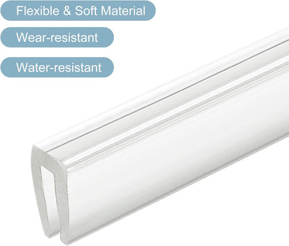 uxcell U Channel Edge Trim, 4.9ft Length Soft Rubber Guard Seal Strip Edge Protector Fit for 1-2mm Edge, (9/32" W x 5/32" H) Clear