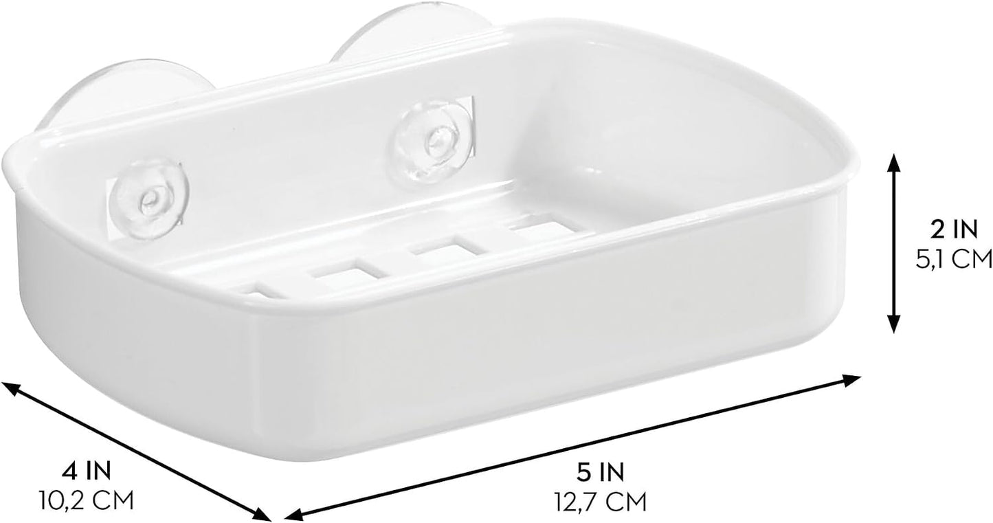 iDesign BPA-Free Plastic Suction Bar Soap Dish - 5.25" x 4" x 2", Clear,19600