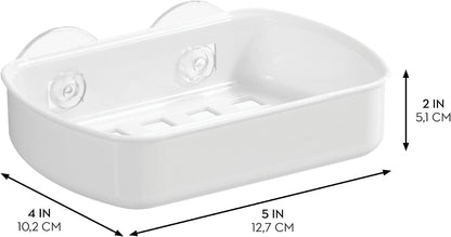 iDesign BPA-Free Plastic Suction Bar Soap Dish - 5.25" x 4" x 2", Clear,19600