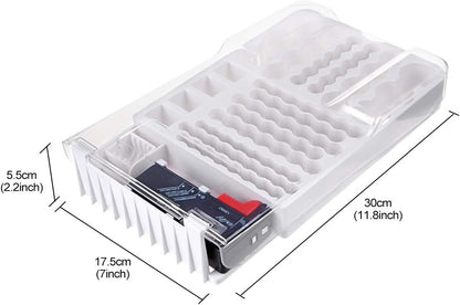 Battery Organizer Storage Case w Tester-110 Batteries Holder Box for AAA, AA, 9V, C, D and Button Battery