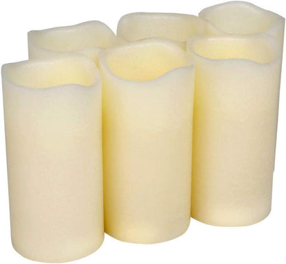 H-BLOSSOM Flameless Candles Battery Operated Real Wax Pillar LED Candles with 10 Key Remote Control Cycling 24 Hours Timer Set of 6 (3" x 6" Remote)