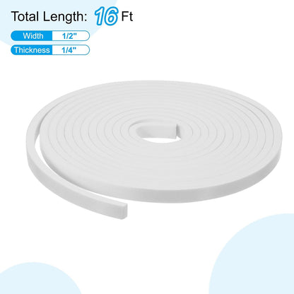 PATIKIL Weather Stripping Door Seal Strip, 3/8 Inch x 1/4 Inch x 32 Ft Self Adhesive Soundproof High Density Foam Tape Insulation for Door Window Air Conditioning, White - Colors A