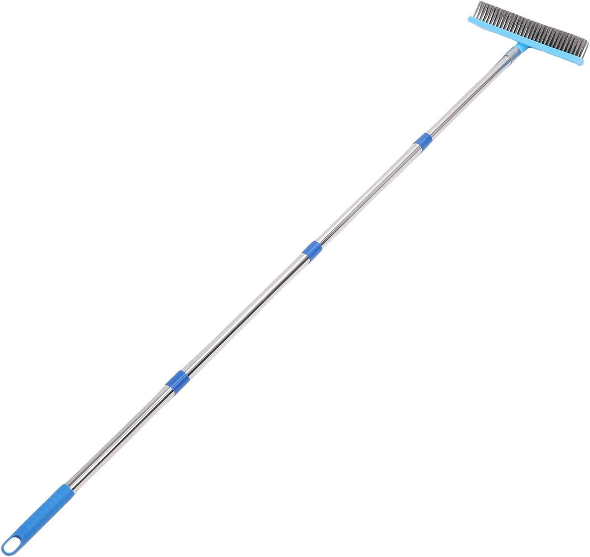 Heavy Duty Wire Brush, Heavy Duty Stainless Steel Metal Broom for Outdoor Floor Cleaning, Long Telescopic Handle for Patios and Decks (63 in)