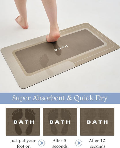 MontVoo-Bath Mat-Bathroom Mat Rug Non Slip Super Absorbent Stain Resistant Quick Dry Thin Bath Rug-Bath Mats for Bathroom Floor Bathtub Vanity-Bathmat Bath Rug Easy Care-17"x27" Grey