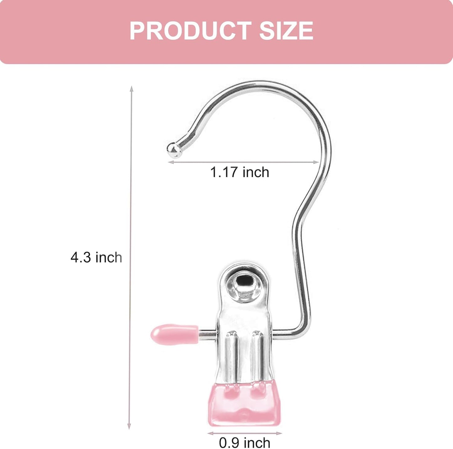Boot Hangers Clips, 16 Pack Laundry Hooks Hanging Clips Clothes Pins Closet Hanger Organizer Clamps Socks Towel Clips Heavy Duty Clothespins Bulk Hanger Clips for Closet Travel Pants Socks Handbags