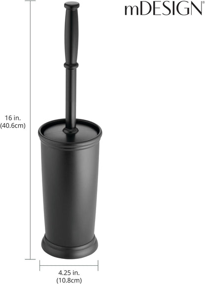 mDesign Metal Freestanding Slim Toilet Bowl Brush and Holder