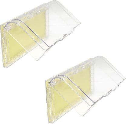 Fielect 2Pcs Weatherproof in Use Outlet Cover Plug Receptacle Protector for Retrofit Siding Construction Transparent 118 Type 210x100x47mm