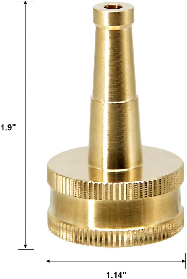Twinkle Star Heavy-Duty Brass Adjustable Twist Hose Nozzle, 2 Pcs | 3/4” GHT Brass Garden Hose Nozzle, Adjustable Water Flow