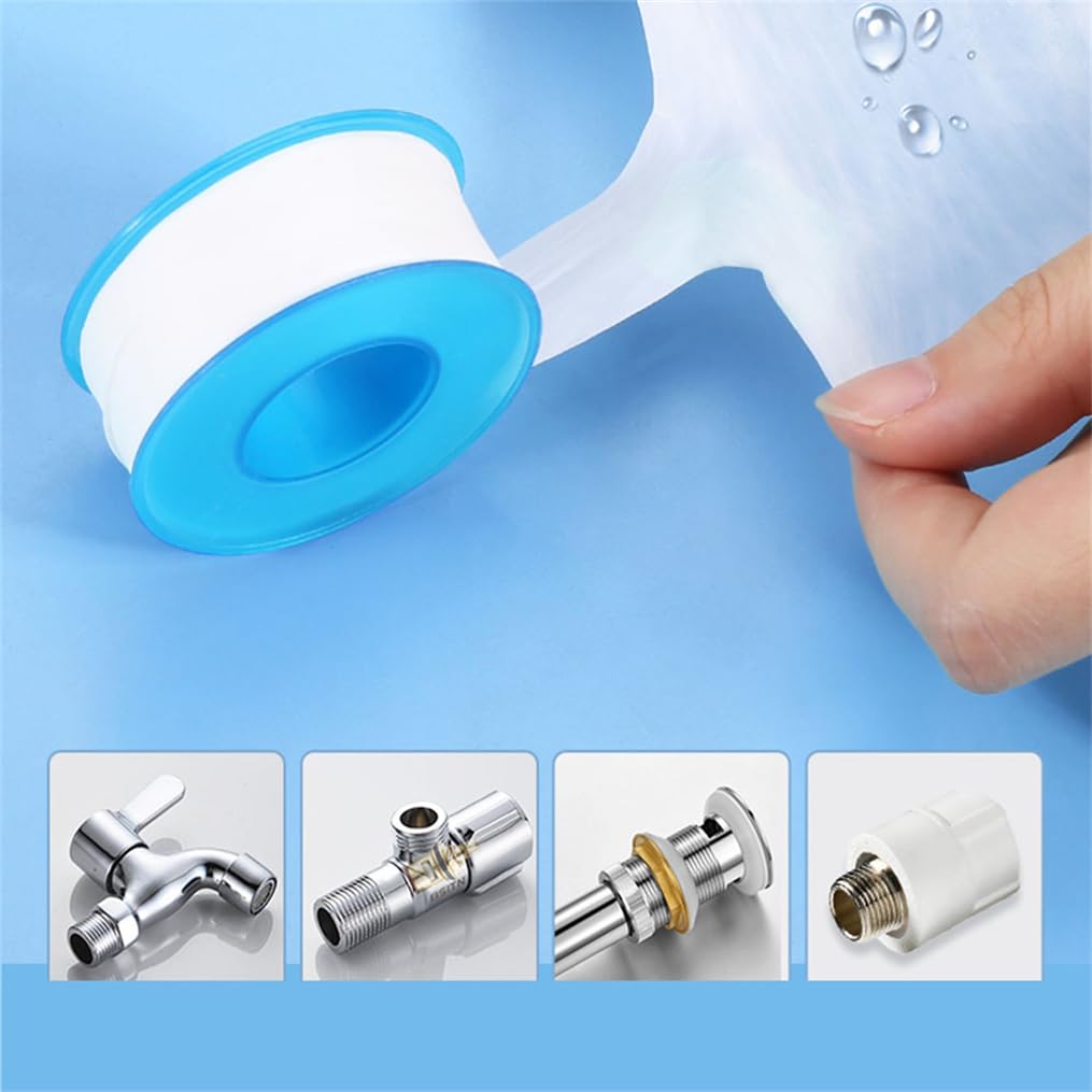 Generic Btkigl 10 Pieces 1M/2M/3M/10M/15M/18M Tape Sealer Faucet Sealing Thread PTFE Industrial Teflo n Tape Plumber for Water Pipe Sealing Duct Tape (15mmx10m)