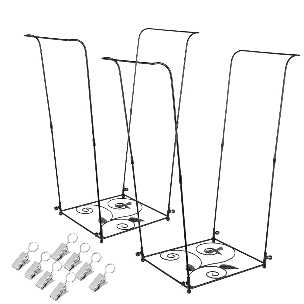 Trash Bag Holder, Garbage Bag Holder, Metal Leaf Bag Holder Stand | Portable Trash Bag Holder for 30-45 Gallon for Lawn, Yard, Camping, Outdoor, S-Shape Base