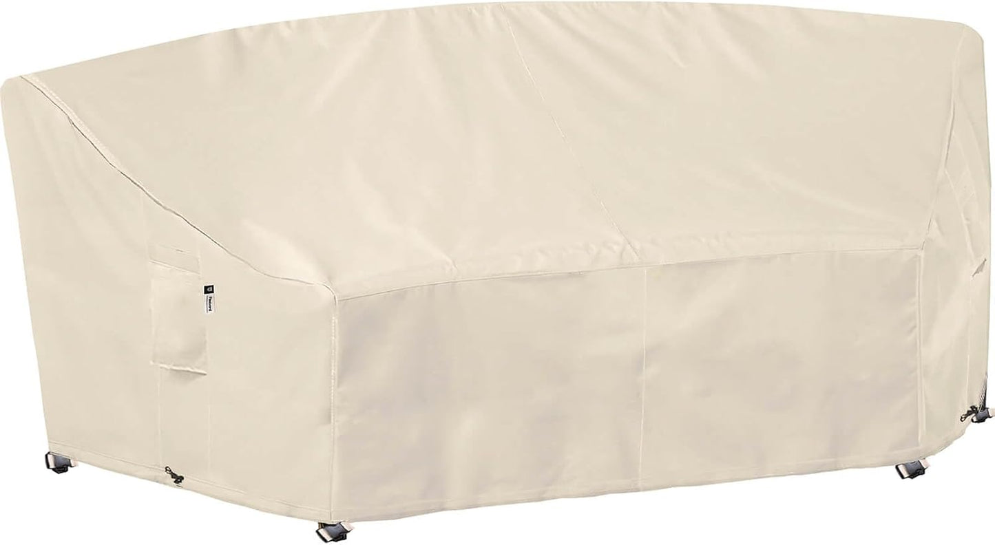 Patio Deck Box Cover, 63x30 Inch Fire Pit Covers with Straps and Handles, Waterproof Heavy Duty Outdoor Furniture Winter Cover for Keter, Suncast, Lifetime Container