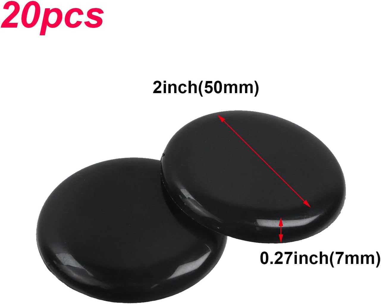 Antrader 1.5 Inch Self-Stick Furniture Round Felt Pads Wood Floor Protectors – Protect Your Hard Floors from Furniture Scratches, Pack of 48, Black
